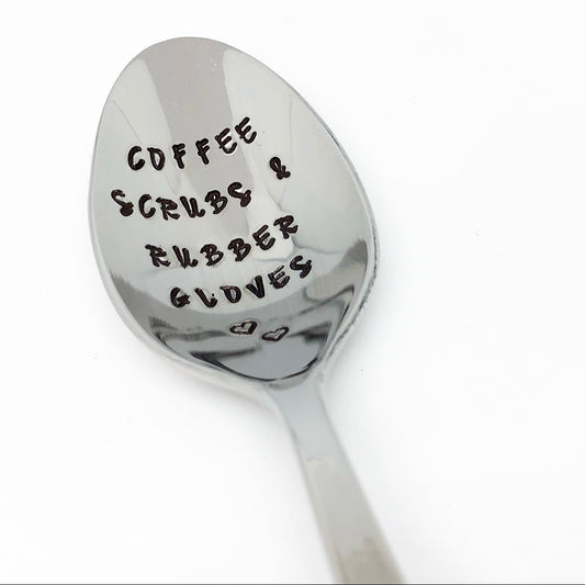 Coffee, scrubs & rubber gloves